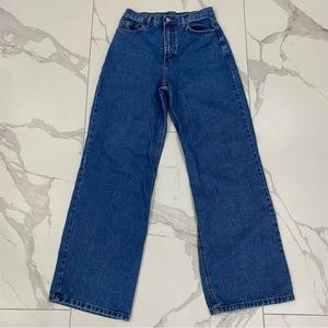 Farm Rio Blue High Waisted Pants Jeans Women’s Denim Brazil Wide Leg Size SMALL